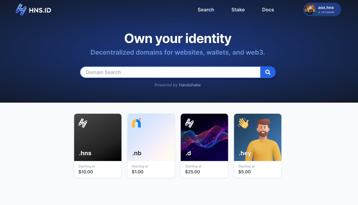 HNS.id Landing Page