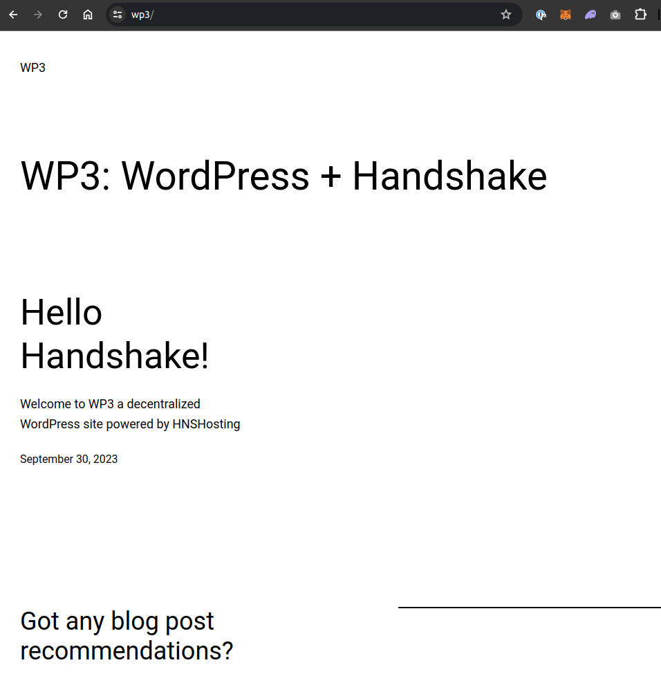 The `wp3/` WordPress Site